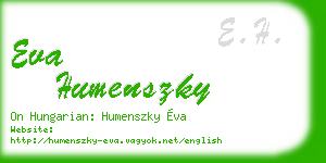 eva humenszky business card